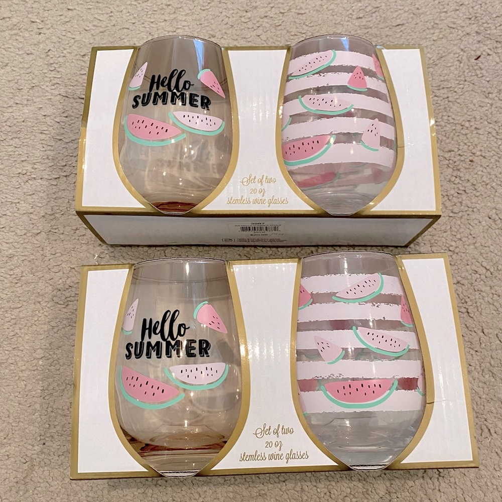 Summer stemless wine glasses